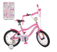Двоколісний дитячий велосипед 16 дюймів PROFI Y16241 Unicorn з додатковими колесами / рожевий **