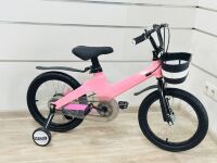 Дитячий двоколісний магнієвий велосипед 16 дюймів Maraton CRUISER M02 з кошиком рожевий