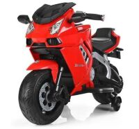 Дитячий електромобіль мотоцикл Bambi M 3637EL-3 Lamborghini на EVA колесах з шкіряним сидінням / червоний