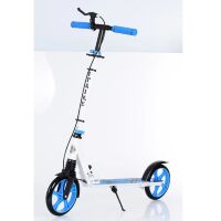 Самокат дитячий підлітковий двоколісний iTrike SR2-010-1-WBL з підніжкою і ручним гальмом Біло-Синій**