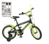 Дитячий двоколісний велосипед PROFI Y16321-1 Inspirer / колеса 16д / чорно-салатовий**