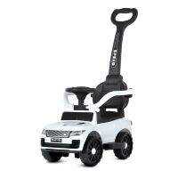 Машина каталка-толокар з батьків.ручкою 2в1 M 4811EL-1 Електромобіль на EVA колесах / шкіряне сидіння / білий