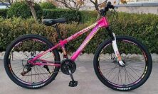 Спортивний жіночий гірський велосипед MTB Corso Strength ST-26465 колеса 26 дюймів/Saiguan 21 швидкість Рожевий