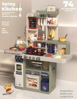 Кухня велика дитяча (72 елементи, підсвічування, звук, мелодії, пара, тече вода, яйцеварка) 889-231 оливкова