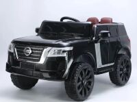 Дитячий двомісний електромобіль Джип M 4837EBLRS-2 Nissan 4WD на EVA колесах, шкіряне сидіння, автофарбування