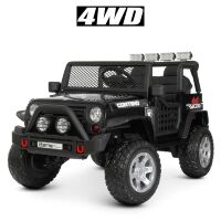 Дитячий двомісний електромобіль Джип Машина 4WD M 4297EBLR-2 шкіряне сидіння / колір чорний **