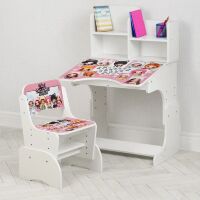 Дитяча регульована парта зі стільчиком растишка Bambi W 2071-101-1 / Колір білий Дівчинки НА НА НА**