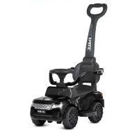 Машина каталка-толокар з батьків.ручкою 2в1 M 4811EL-2 Електромобіль на EVA колесах / шкіряне сидіння / чорний