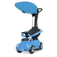 Дитяча каталка-толокар 2 в 1 JQ618L-4 батьківська ручка дах машина з мотором синій **