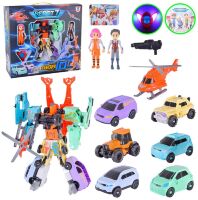 Робот Трансформер Giga 10 7в1 / Тобот / Tobot 6 машинок, вертоліт, з фігурками Q1905