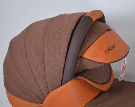 Коляска дитяча класична універсальна 2 в 1 MACAN Orange-Brown оранжево-коричнева