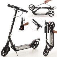 Двоколісний Самокат складаний для дорослих iTrike SR2-018-10-B з ручним гальмом і замком чорний**