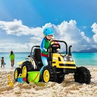 Дитячий електромобіль Трактор з причепом M 4419EBLR-6 одномісний, на колесах EVA / жовтий