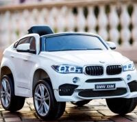 Дитячий одномісний електромобіль Джип JJ2199EBLR-1 BMW шкіряне сидіння, MР3, USB, білий