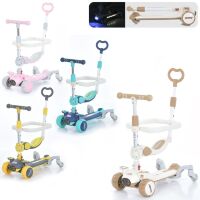 Дитячий триколісний самокат трансформер 5в1 JR 3-114 з батьківською ручкою, 4 кольори