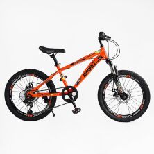 Дитячий спортивний велосипед 20 дюймів Corso "SPIRIT" ST-20458 рама сталь 12 дюймів, 7 швидкостей помаранчевий