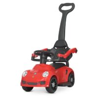 Дитяча машинка каталка-толокар Штовхач Bambi M 4577-3 з батьківською ручкою. Є музика і світло. Червона**
