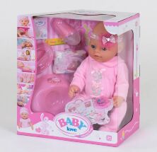 Пупс функціональний пупсик Baby Love BL 023 A Лялька карапуз c аксесуарами / 8 функцій (аналог Baby Born)