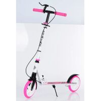 Самокат дитячий підлітковий двухколесн. iTrike SR2-010-1-WP з підніжкою і ручним гальмом Для дівчинки Рожевий