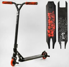 Трюковий двоколісний самокат Best Scooter RC-33325 "Reactor" HIC-система ПЕГИ Алюмінієвий диск і дека ЧЕРВОНИЙ
