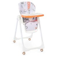 Дитячий складний стільчик для годування BAMBI M 5673-7 чохол екокожа / помаранчевий