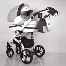 Коляска дитяча класична універсальна 2 в 1 MACAN White / Grey сіро-біла