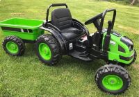 Дитячий електромобіль Трактор з причепом M 4419EBLR-3 одномісний, на колесах EVA / зелений