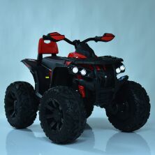 Дитячий електро квадроцикл M 4795EBLR-3 чотири мотори, шкіряне сидіння, музика, світло, червоний