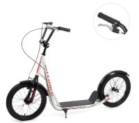 Двоколісний Самокат дорослий iTrike SR 2-045-2-W сталевий з ручним гальмом / колеса 16д / білий**