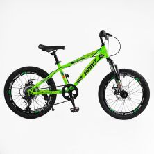 Дитячий спортивний велосипед 20 дюймів Corso "SPIRIT" ST-20622 рама сталь 12 дюймів, 7 швидкостей салатовий