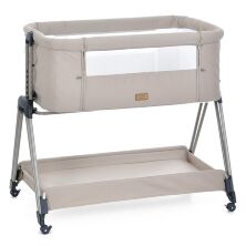 Дитяче приставне ліжечко-люлька EL CAMINO ME 1180-W INTENSE Taupe Beige з функцією заколисування бежева