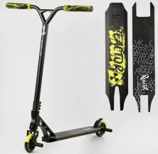 Трюковий двоколісний самокат Best Scooter RC-22211 "Reactor" HIC-система ПЕГИ Алюмінієвий диск і дека ЖОВТИЙ