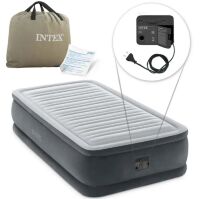 Надувне велюрове ліжко Intex 64412 з вбудованим електронасосом/мал 99-191-46 см