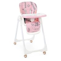 Дитячий складний стільчик для годування BAMBI M 5673-8 чохол екокожа / рожевий для дівчинки