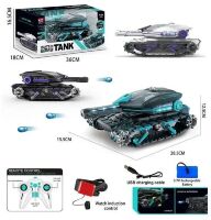 Танк на керуванні HD 5011 на акумуляторі 3.7V з підсвіткою і звуком. Стріляє арбіями! Сенсорне керування