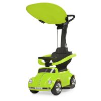 Дитяча каталка-толокар 2 в 1 JQ618L-5 батьківська ручка дах машина з мотором зелена **