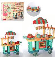 Дитячий ігровий набір інтерактивна кухня кафе на колесах 008-958 Фаст фуд касовий апарат духовка плита**