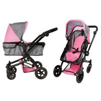 Коляска-трансформер для ляльок 2в1 Carrello Maestro 9651B PINK лялькова рожева