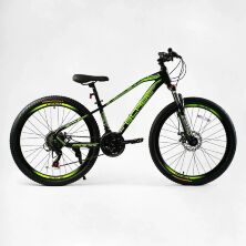 Спортивний алюмінієвий велосипед 26 дюймів CORSO «BLADE» BD-26102 обладнання Shimano, 21 швидкість / зелений