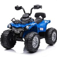 Дитячий квадроцикл JS 009 EL-4 два мотори 35W, 1 акумулятор, до 6км/год, до 30кг, шкіряне сидіння, синій
