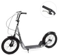 Двоколісний Самокат дорослий iTrike SR 2-045-2-G сталевий з ручним гальмом / колеса 16д / сірий**