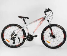 Спортивний алюмінієвий велосипед MTB Corso 40320 ZOOMER колеса 26 дюймів / Shimano 21 швидкість / білий