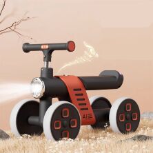 Дитячий толокар-біговел-ходунки 3в1 Maraton W01 з музикою бежево-салатовий