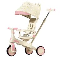 Беговел 5в1 Maraton Tri-cycle KML1788 (дитячий велосипед + коляска з батьківською ручкою) білий