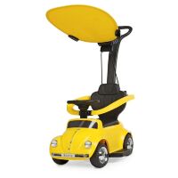 Дитяча каталка-толокар 2 в 1 JQ618L-6 батьківська ручка дах машина з мотором жовта **