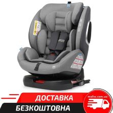 Автокрісло дитяче EL CAMINO Absolute ME 1079 Royal Total Blac група 0+1,2,3 система isofix льон чорний