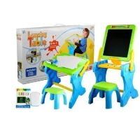 Дитячий мольберт YM883-884 2 в 1 дошка для малювання + столик зі стільчиком Рожевий