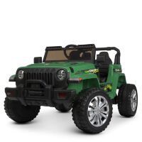 Дитячий двомісний електромобіль Джип Машина Bambi Racer M 4557EBLR-10 Jeep шкіряне сидіння / темно-зелений *