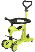 Дитячий самокат трансформер 4в1 Maraton Scoot 01 з батьківською ручкою (колір лайм)