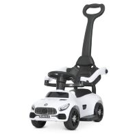 Дитяча машинка каталка-толокар Штовхач Bambi M 4578-1 з батьківською ручкою. Є музика і світло. Біла**